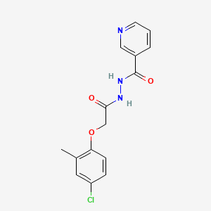 molecular formula C15H14ClN3O3 B5709419 N'-[2-(4-chloro-2-methylphenoxy)acetyl]nicotinohydrazide 