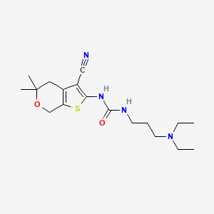 molecular formula C18H28N4O2S B5709423 N-(3-cyano-5,5-dimethyl-4,7-dihydro-5H-thieno[2,3-c]pyran-2-yl)-N'-[3-(diethylamino)propyl]urea 