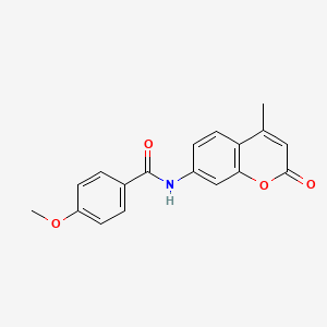 molecular formula C18H15NO4 B5709440 4-methoxy-N-(4-methyl-2-oxo-2H-chromen-7-yl)benzamide 