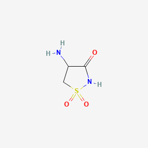 molecular formula C3H6N2O3S B570945 3-Isothiazolidinone,4-amino-,1,1-dioxide(6CI) CAS No. 119151-30-3