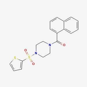 molecular formula C19H18N2O3S2 B5709457 1-(1-naphthoyl)-4-(2-thienylsulfonyl)piperazine 