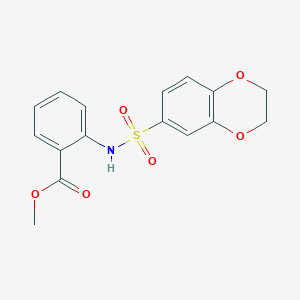 molecular formula C16H15NO6S B5709489 methyl 2-[(2,3-dihydro-1,4-benzodioxin-6-ylsulfonyl)amino]benzoate 