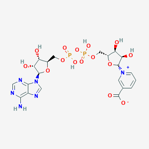 molecular formula C₂₁H₂₆N₆O₁₅P₂ B057095 1-[(2R,3R,4S,5R)-5-[[[[(2R,3S,4R,5R)-5-(6-氨基嘌呤-9-基)-3,4-二羟基氧杂环-2-基]甲氧基-羟基磷酰氧基]氧基-羟基磷酰氧基]甲基]-3,4-二羟基氧杂环-2-基]吡啶-1-鎓-3-羧酸 CAS No. 6450-77-7