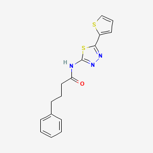molecular formula C16H15N3OS2 B5709549 4-phenyl-N-[5-(2-thienyl)-1,3,4-thiadiazol-2-yl]butanamide 