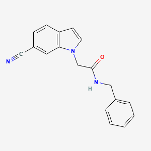 molecular formula C18H15N3O B5709571 N-benzyl-2-(6-cyano-1H-indol-1-yl)acetamide 