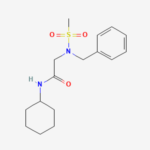 molecular formula C16H24N2O3S B5709610 N~2~-benzyl-N~1~-cyclohexyl-N~2~-(methylsulfonyl)glycinamide 