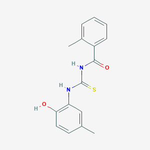 molecular formula C16H16N2O2S B5709653 N-{[(2-hydroxy-5-methylphenyl)amino]carbonothioyl}-2-methylbenzamide 