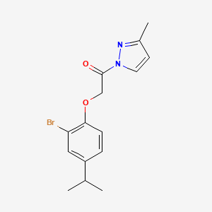 molecular formula C15H17BrN2O2 B5709654 1-[(2-bromo-4-isopropylphenoxy)acetyl]-3-methyl-1H-pyrazole 