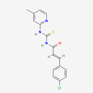 molecular formula C16H14ClN3OS B5709672 3-(4-chlorophenyl)-N-{[(4-methyl-2-pyridinyl)amino]carbonothioyl}acrylamide 