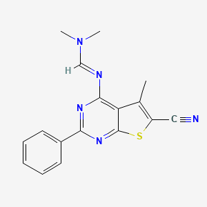 molecular formula C17H15N5S B5709708 N'-(6-cyano-5-methyl-2-phenylthieno[2,3-d]pyrimidin-4-yl)-N,N-dimethylimidoformamide 