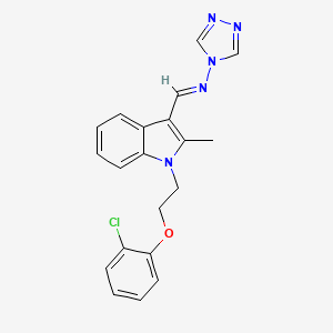 molecular formula C20H18ClN5O B5709716 N-({1-[2-(2-chlorophenoxy)ethyl]-2-methyl-1H-indol-3-yl}methylene)-4H-1,2,4-triazol-4-amine 