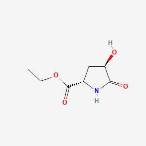 molecular formula C7H11NO4 B570974 (2S,4R)-Ethyl 4-hydroxy-5-oxopyrrolidine-2-carboxylate CAS No. 115223-52-4