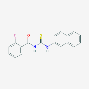 molecular formula C18H13FN2OS B5709744 2-fluoro-N-[(2-naphthylamino)carbonothioyl]benzamide 