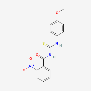 molecular formula C15H13N3O4S B5709775 N-{[(4-methoxyphenyl)amino]carbonothioyl}-2-nitrobenzamide 