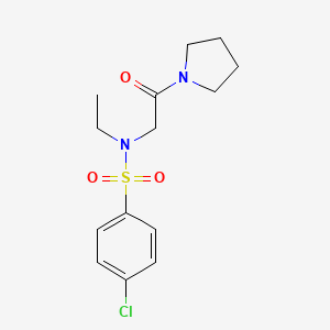 molecular formula C14H19ClN2O3S B5709797 4-chloro-N-ethyl-N-[2-oxo-2-(1-pyrrolidinyl)ethyl]benzenesulfonamide 
