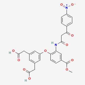 molecular formula C27H22N2O11 B570980 Methyl-3-[2-(4-nitrobenzoyl)acetamino]-4-[3,5-dicarboxymethyl)-phenoxy]-benzoate CAS No. 116933-03-0