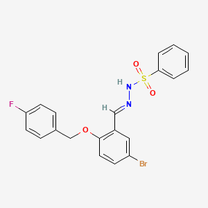 molecular formula C20H16BrFN2O3S B5709804 N'-{5-bromo-2-[(4-fluorobenzyl)oxy]benzylidene}benzenesulfonohydrazide 