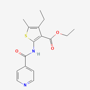 molecular formula C16H18N2O3S B5709817 ethyl 4-ethyl-2-(isonicotinoylamino)-5-methyl-3-thiophenecarboxylate 