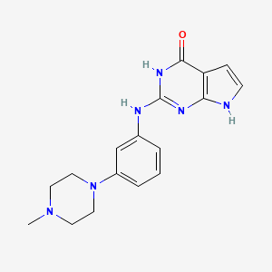 molecular formula C17H20N6O B570983 2-((3-(4-Methylpiperazin-1-yl)phenyl)amino)-3H-pyrrolo[2,3-d]pyrimidin-4(7H)-one CAS No. 1142947-80-5