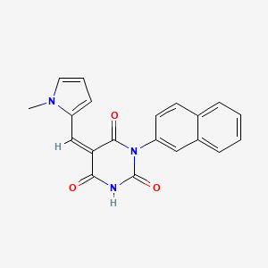 molecular formula C20H15N3O3 B5709844 5-[(1-methyl-1H-pyrrol-2-yl)methylene]-1-(2-naphthyl)-2,4,6(1H,3H,5H)-pyrimidinetrione 