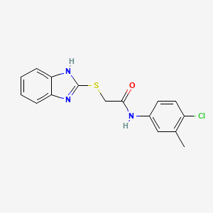 molecular formula C16H14ClN3OS B5709861 2-(1H-benzimidazol-2-ylthio)-N-(4-chloro-3-methylphenyl)acetamide 