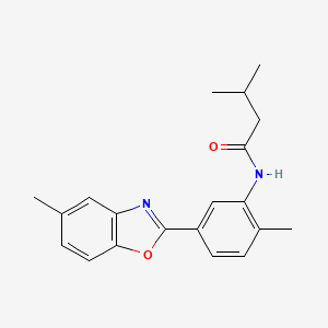 3-methyl-N-[2-methyl-5-(5-methyl-1,3-benzoxazol-2-yl)phenyl]butanamide