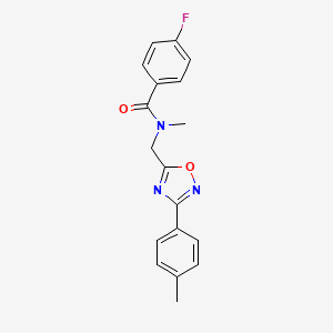 molecular formula C18H16FN3O2 B5709873 4-fluoro-N-methyl-N-{[3-(4-methylphenyl)-1,2,4-oxadiazol-5-yl]methyl}benzamide 