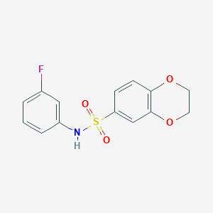 molecular formula C14H12FNO4S B5709911 N-(3-fluorophenyl)-2,3-dihydro-1,4-benzodioxine-6-sulfonamide 