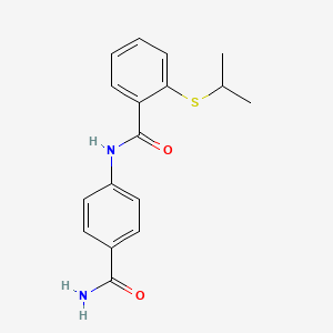 molecular formula C17H18N2O2S B5709957 N-[4-(aminocarbonyl)phenyl]-2-(isopropylthio)benzamide 