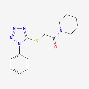 molecular formula C14H17N5OS B5709958 1-{[(1-phenyl-1H-tetrazol-5-yl)thio]acetyl}piperidine 