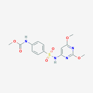 molecular formula C14H16N4O6S B5709969 methyl (4-{[(2,6-dimethoxy-4-pyrimidinyl)amino]sulfonyl}phenyl)carbamate CAS No. 10132-09-9