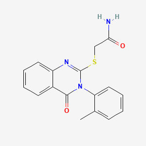 molecular formula C17H15N3O2S B5709981 2-{[3-(2-methylphenyl)-4-oxo-3,4-dihydro-2-quinazolinyl]thio}acetamide CAS No. 134615-83-1