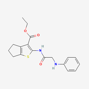molecular formula C18H20N2O3S B5710007 ethyl 2-[(N-phenylglycyl)amino]-5,6-dihydro-4H-cyclopenta[b]thiophene-3-carboxylate 
