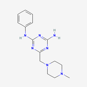 molecular formula C15H21N7 B5710013 6-[(4-methyl-1-piperazinyl)methyl]-N-phenyl-1,3,5-triazine-2,4-diamine 