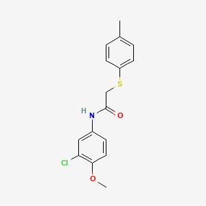 molecular formula C16H16ClNO2S B5710021 N-(3-chloro-4-methoxyphenyl)-2-[(4-methylphenyl)thio]acetamide 