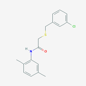 molecular formula C17H18ClNOS B5710027 2-[(3-chlorobenzyl)thio]-N-(2,5-dimethylphenyl)acetamide 