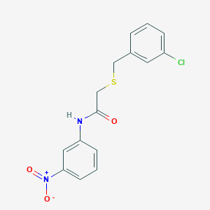 molecular formula C15H13ClN2O3S B5710089 2-[(3-chlorobenzyl)thio]-N-(3-nitrophenyl)acetamide 
