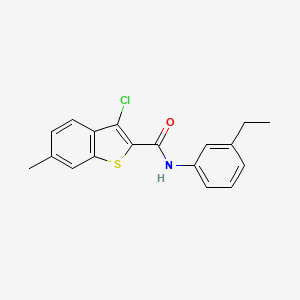 molecular formula C18H16ClNOS B5710112 3-chloro-N-(3-ethylphenyl)-6-methyl-1-benzothiophene-2-carboxamide 