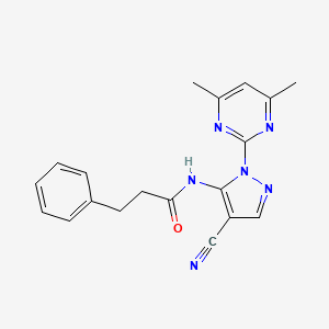 molecular formula C19H18N6O B5710191 N-[4-cyano-1-(4,6-dimethyl-2-pyrimidinyl)-1H-pyrazol-5-yl]-3-phenylpropanamide 