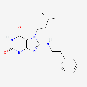 3-methyl-7-(3-methylbutyl)-8-[(2-phenylethyl)amino]-3,7-dihydro-1H-purine-2,6-dione