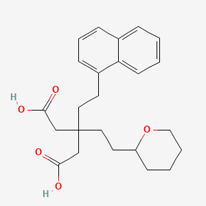 molecular formula C24H30O5 B571025 3-(2-Naphthalen-1-ylethyl)-3-[2-(oxan-2-yl)ethyl]pentanedioic acid CAS No. 115025-90-6