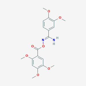 molecular formula C19H22N2O7 B5710268 3,4-dimethoxy-N'-[(2,4,5-trimethoxybenzoyl)oxy]benzenecarboximidamide 