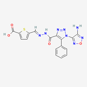 5-(2-{[1-(4-amino-1,2,5-oxadiazol-3-yl)-5-phenyl-1H-1,2,3-triazol-4-yl]carbonyl}carbonohydrazonoyl)-2-thiophenecarboxylic acid