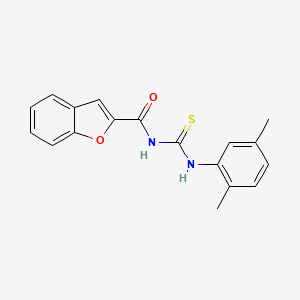 molecular formula C18H16N2O2S B5710325 N-{[(2,5-dimethylphenyl)amino]carbonothioyl}-1-benzofuran-2-carboxamide 