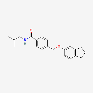 molecular formula C21H25NO2 B5710384 4-[(2,3-dihydro-1H-inden-5-yloxy)methyl]-N-isobutylbenzamide 