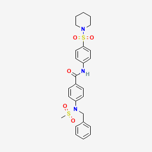 4-[benzyl(methylsulfonyl)amino]-N-[4-(1-piperidinylsulfonyl)phenyl]benzamide