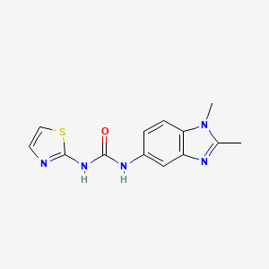 molecular formula C13H13N5OS B5710397 N-(1,2-dimethyl-1H-benzimidazol-5-yl)-N'-1,3-thiazol-2-ylurea 
