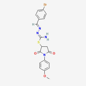 1-(4-methoxyphenyl)-2,5-dioxo-3-pyrrolidinyl 2-(4-bromobenzylidene)hydrazinecarbimidothioate
