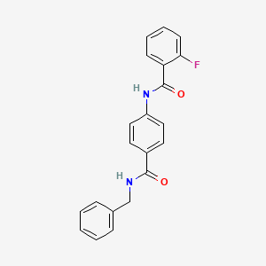 molecular formula C21H17FN2O2 B5710445 N-{4-[(benzylamino)carbonyl]phenyl}-2-fluorobenzamide 