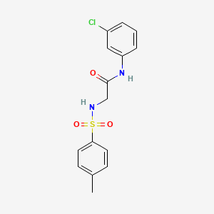 molecular formula C15H15ClN2O3S B5710483 N~1~-(3-chlorophenyl)-N~2~-[(4-methylphenyl)sulfonyl]glycinamide 